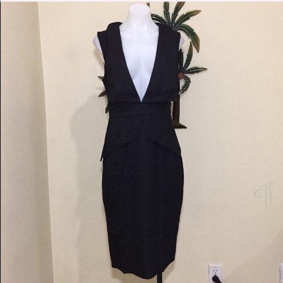Nasty Gal Dresses & Skirts - Lioness Nasty Gal black plunge neckline dress